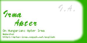 irma apter business card